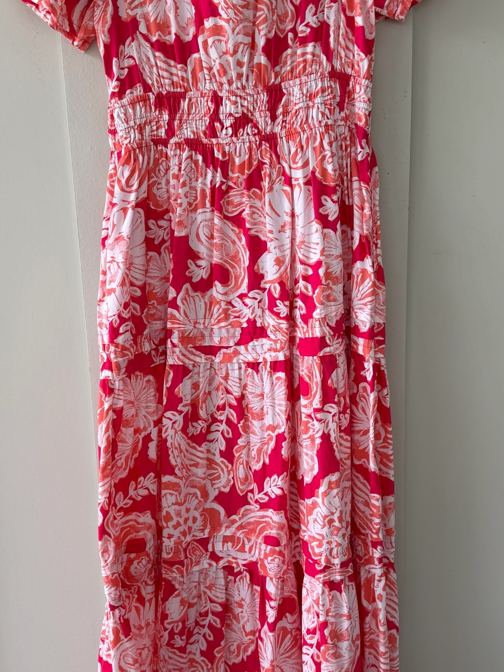 crown & ivy Pink and White Floral Maxi Skirt